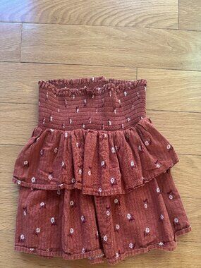 Orange ruffled skirt (size 8)